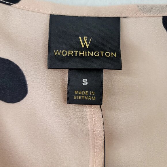Worthington Women Small Sleeveless Tunic High-Low Rose Smoke Dot Semi-Sheer New - Picture 4 of 11